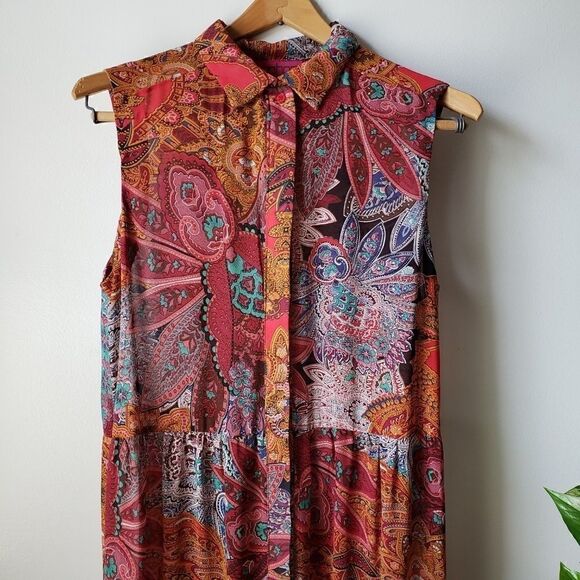 BEAUTIFUL PRINT BUTTON MAXI DRESS BOOHOO SIZE S - Picture 6 of 8